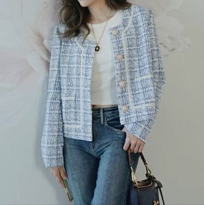 Aqua tweed blazer lined
